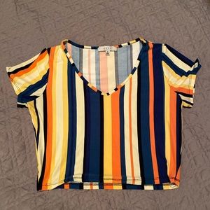 Gaze Stripped Cropped Tee Size Medium